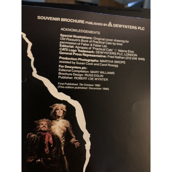 1986 Cats The Musical Broadway Souvenir Brochure Program Dewynters PLC - Picture 6 of 6